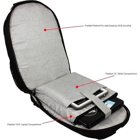 NEW Dejuno Commuter Backpack Checkpoint-Friendly 15.6 Laptop Pocket Heather Grey - Picture 5 of 11